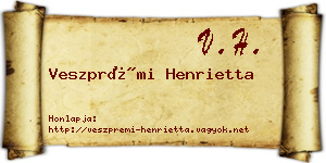 Veszprémi Henrietta névjegykártya